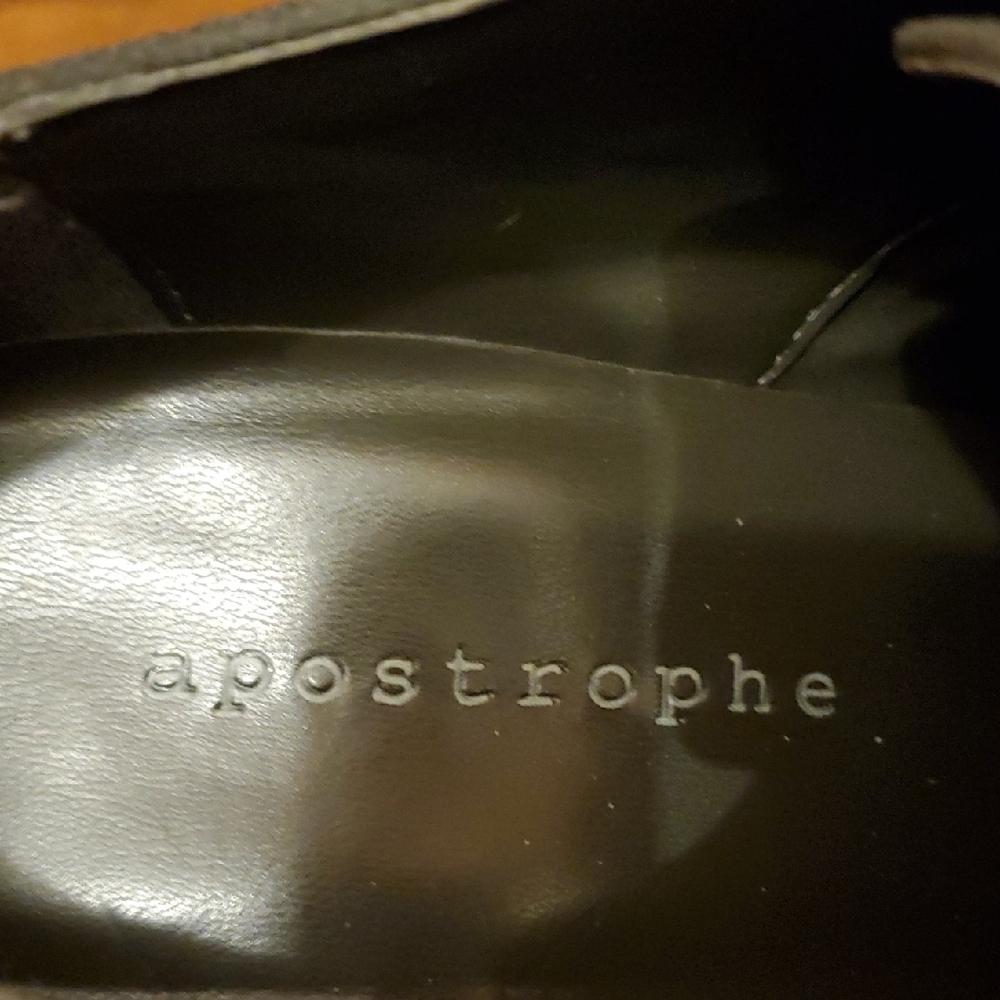 Apostrophe Gray Oxford Heels with Brogue Detailing - Picture 2 of 12